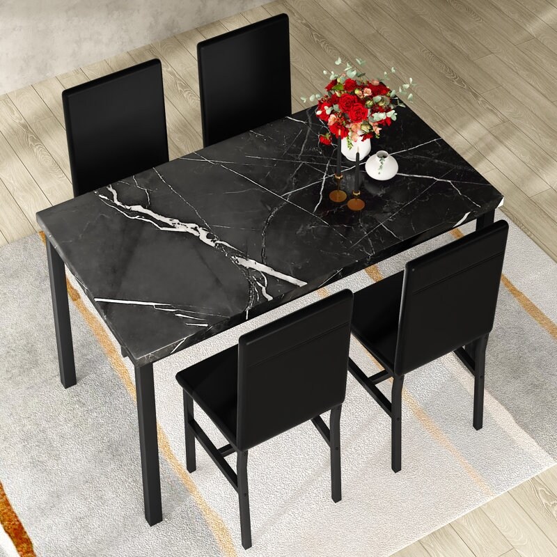 Small faux marble deals dining table