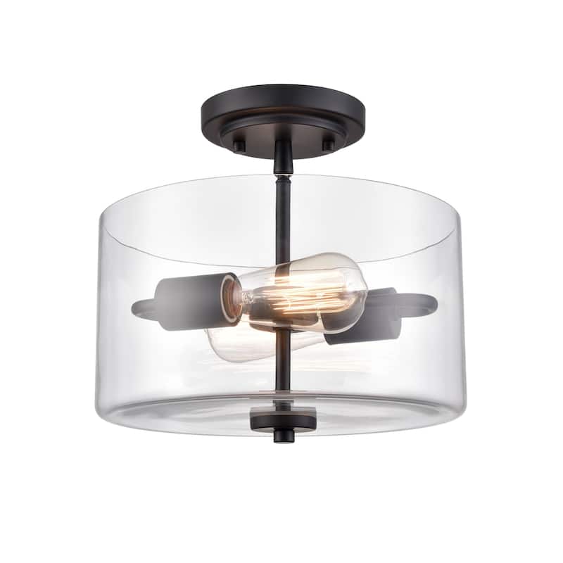 Millennium Lighting 2710 Verlana 2 Light 11" Wide Semi-Flush Drum - Matte Black
