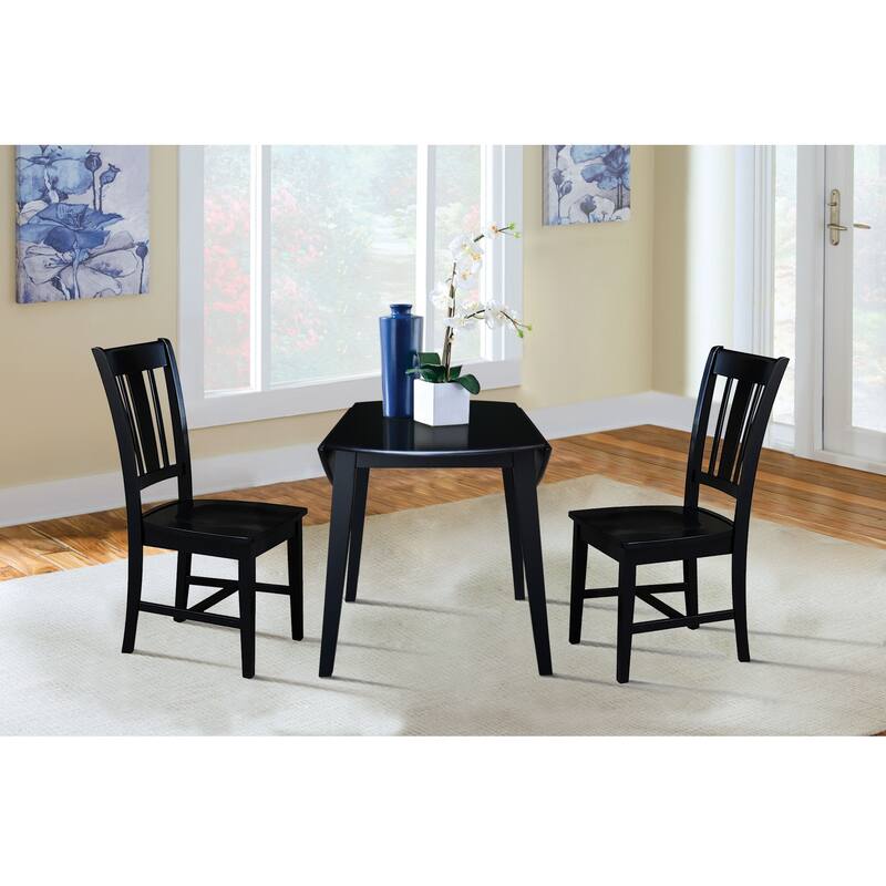 42" Round Dual Drop Leaf Table with Dining Chairs