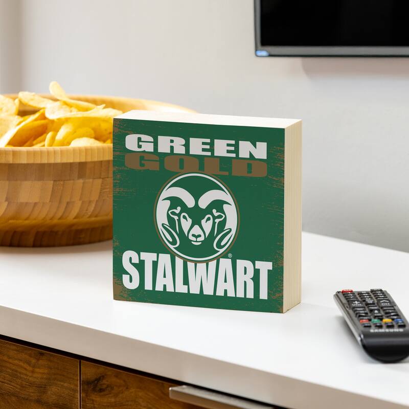 Colorado State University Wooden Tabletop Mantel Shelf Sign - 6" x 6"