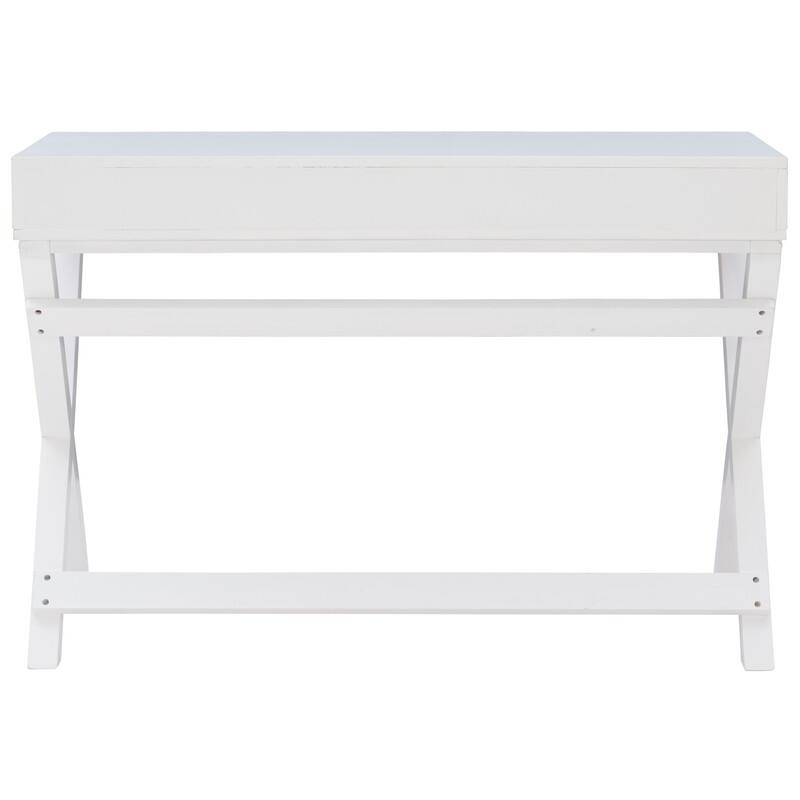 Poppy White X-base Writing Desk