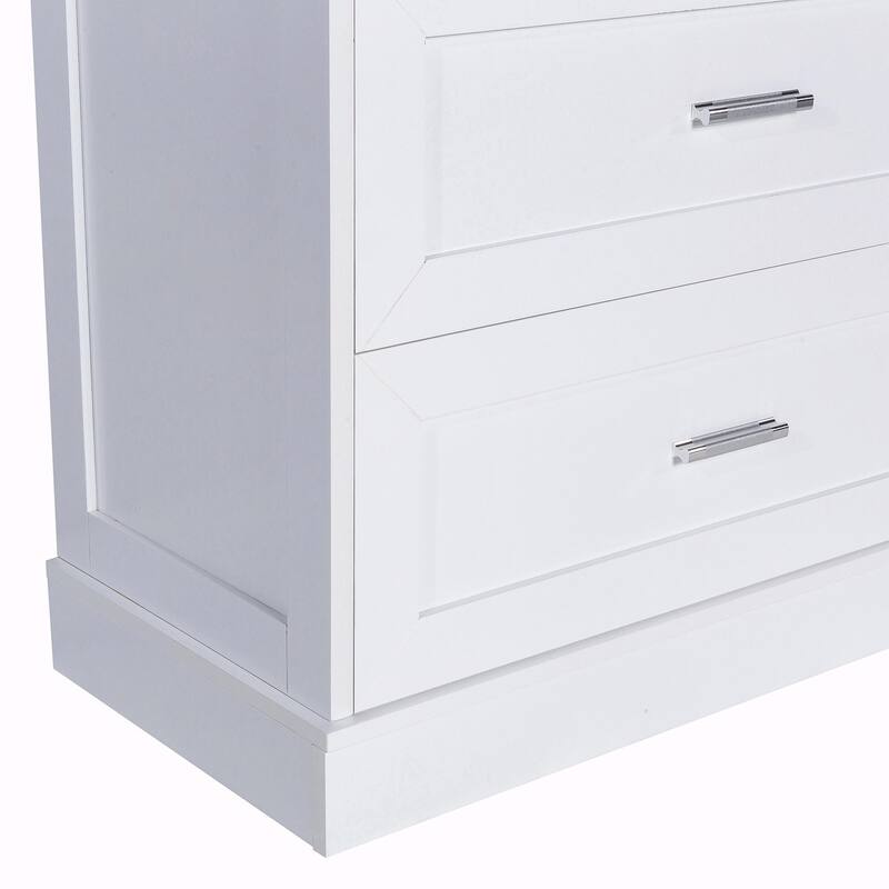 64'' Tall Bathroom Storage Cabinet with Two Doors, Drawers