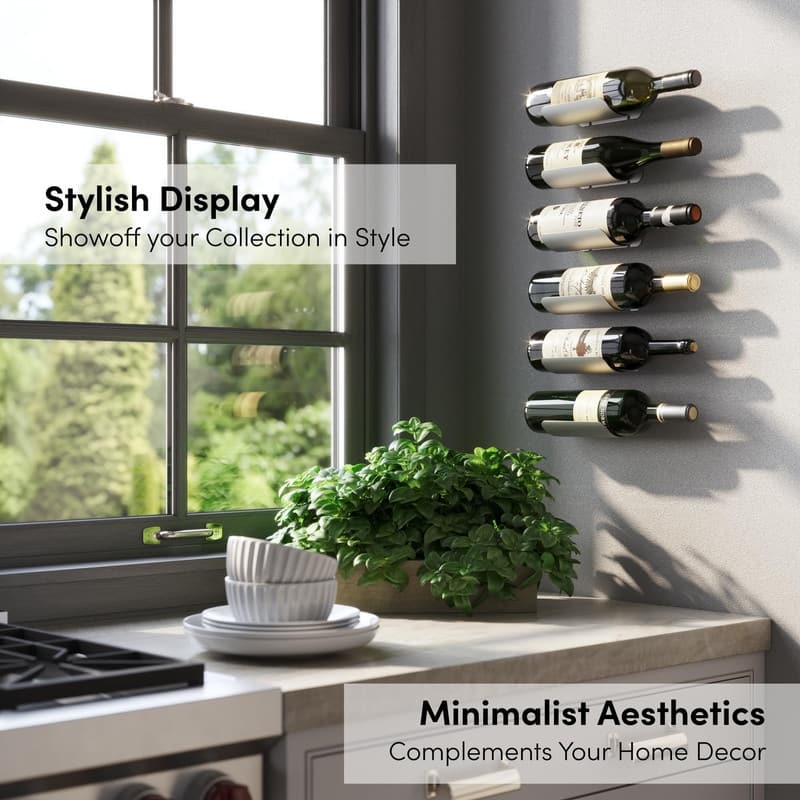 Wall Mounted Wine Rack - 5"D x3.6"W x 1.1"H