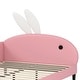 preview thumbnail 17 of 23, Roomfitters Upholstered Rabbit-Shape Daybed, Sofabed with Rabbit Ear Headboard, Pink