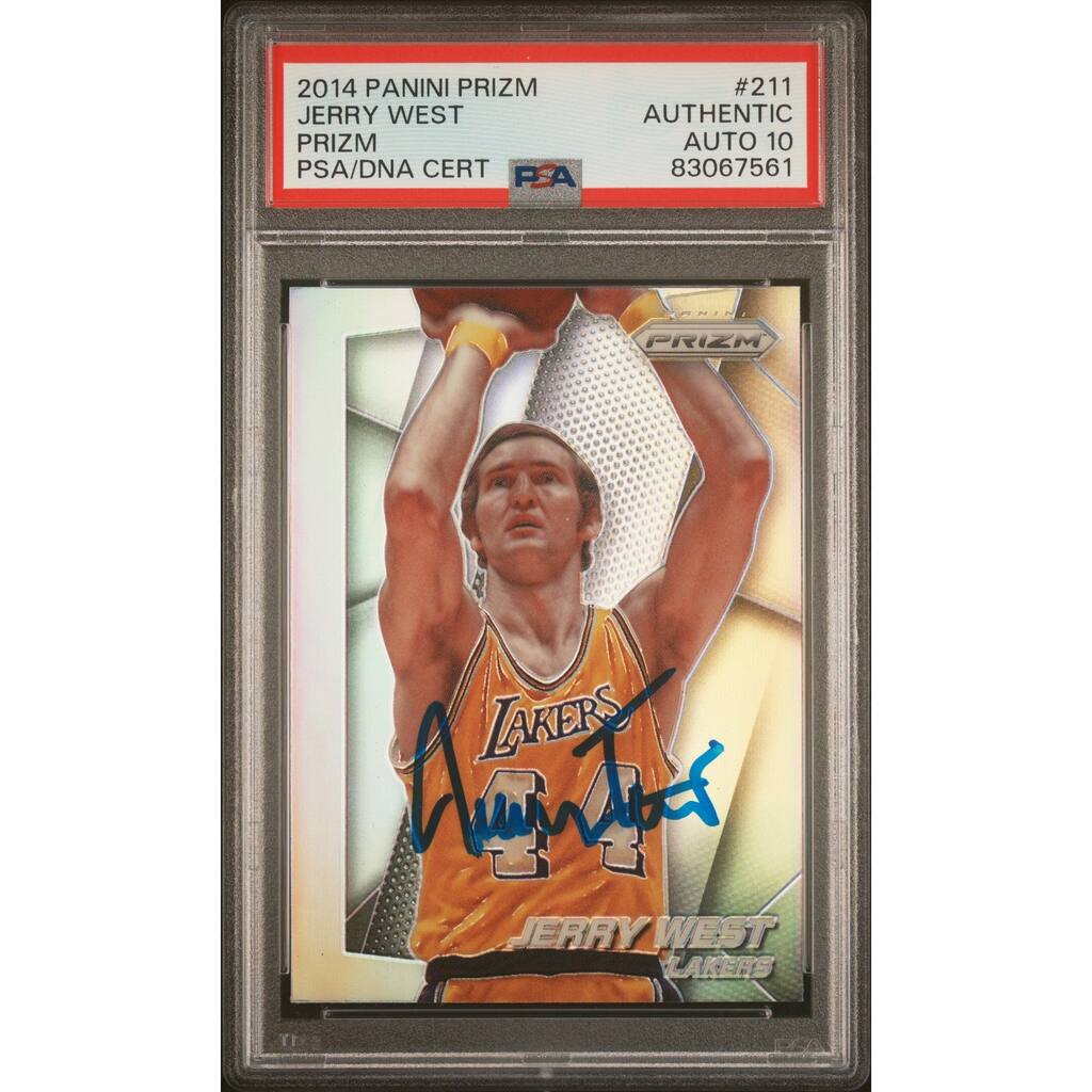 Jerry West 2014 Panini Silver Prizm Signed Card #211 Auto Graded PSA 10 83067561 - 8'6" x 11'6"