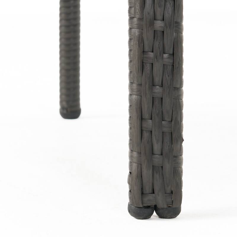 Outdoor PE Rattan Stacking Chair with Iron Frame(Set of 4)