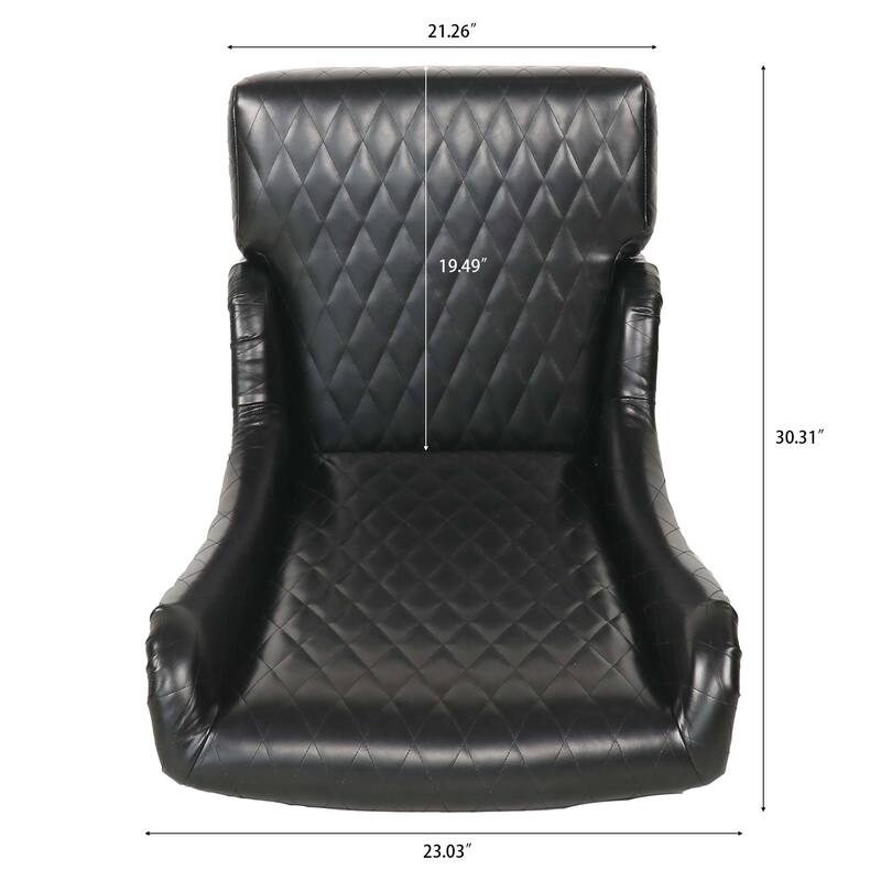 GDFStudio - PU Upholstered High-Back Accent Chair with Wood Legs