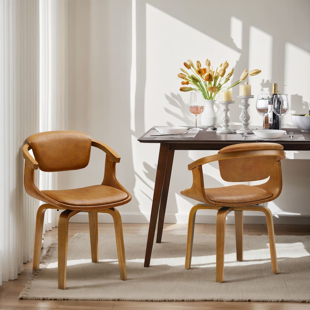 Art Leon Mid-Century Modern Swivel Dining Chair (Set of 2)