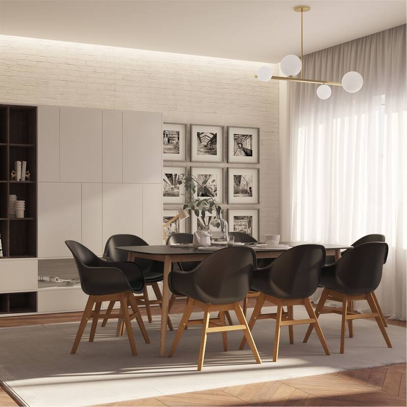 Midtown Concept Nordic 9 Piece Dining Set - with Cushions