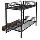 preview thumbnail 10 of 9, Metal Bunk Bed With drawers, Twin, Black