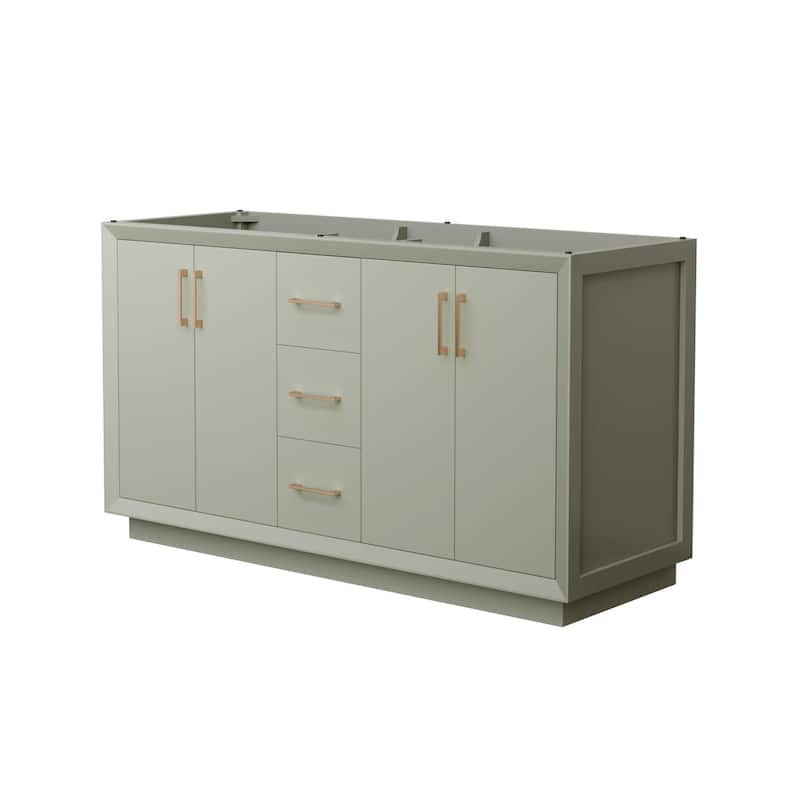 Wyndham Collection WCF414160D-CXSXX-MXX Strada 59" Double Free - Light Green / Satin Bronze Hardware