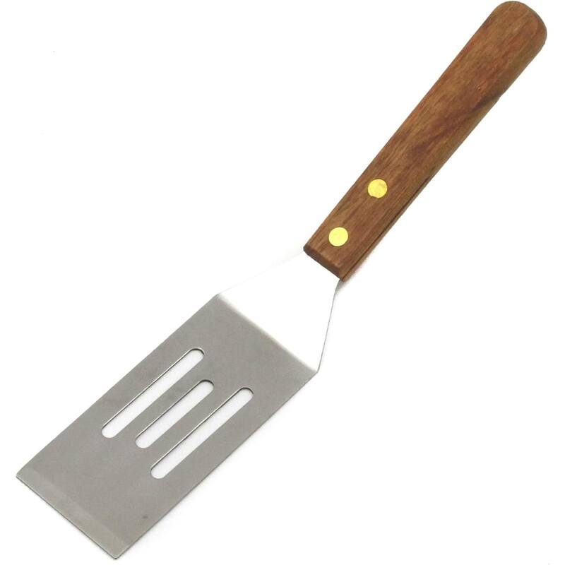 Chef Craft Cookie Spatula Set, Set of 2, Solid and Slotted Stainless Steel Blade Mini Turner with Wood Handle