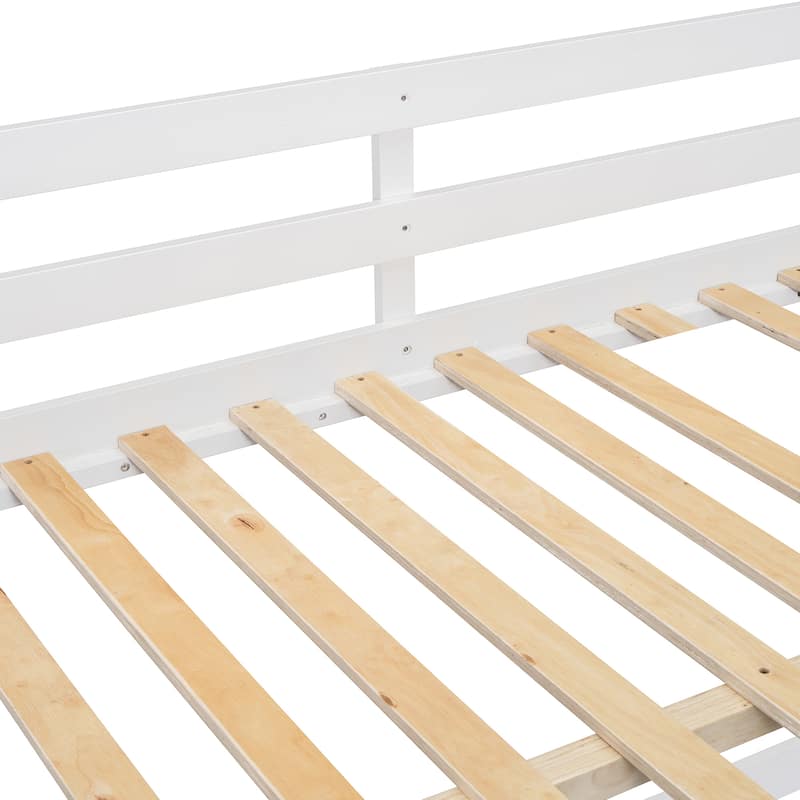 Full over Full Bunk Bed with 4 Drawers and 3 Shelves