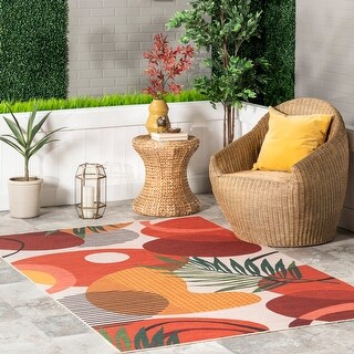 Nuloom Terri Tropical Machine Washable Indoor/Outdoor Area Rug. - Bed ...