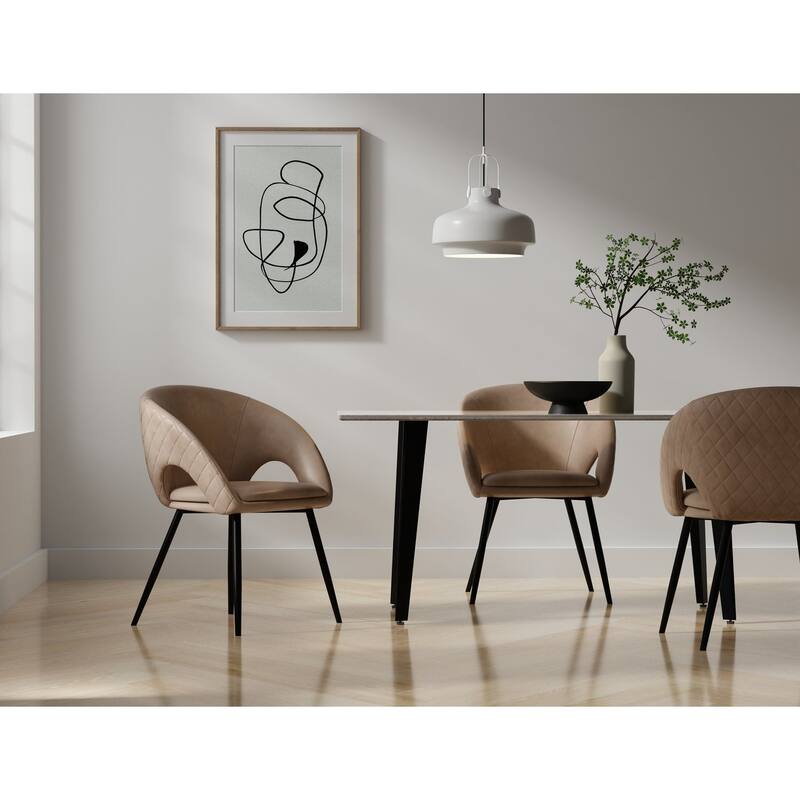 Dining Table with Sintered Stone Top and Metal Black Legs - Grey
