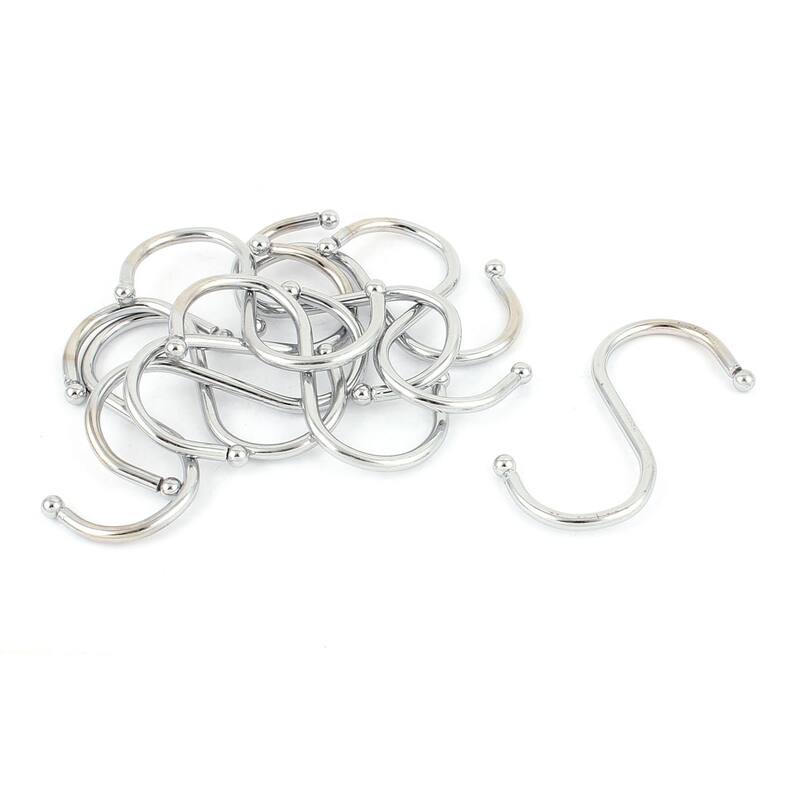 10 pcs Utility Kitchen Hooks Stainless Steel S Shape Hooks Hangers - Silver Tone - 2.5" x 1.2" x 0.2"(L*W*T)
