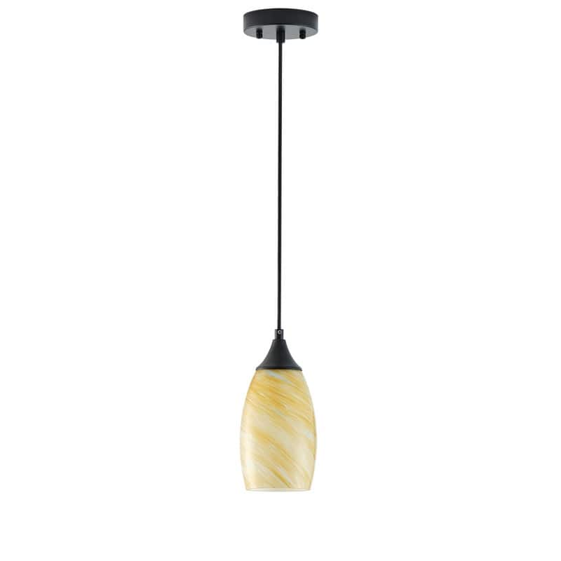 Black Metal and Glass Pendant Light for Kitchen Island Dining Room