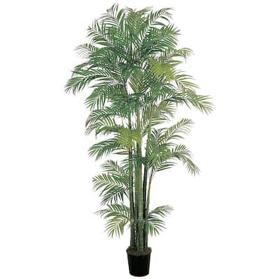 7Ft Silk Palm Tree - Realistic Tropical Decor, 84" Tall, 1816 Leaves - Home, Office, Condo - 7ft.