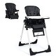 preview thumbnail 8 of 12, 4 in 1 High Chair-Booster Seat, Convertible Highchair w/Adjustable Height and Recline,Removable Tray, Cushion, for Baby Black