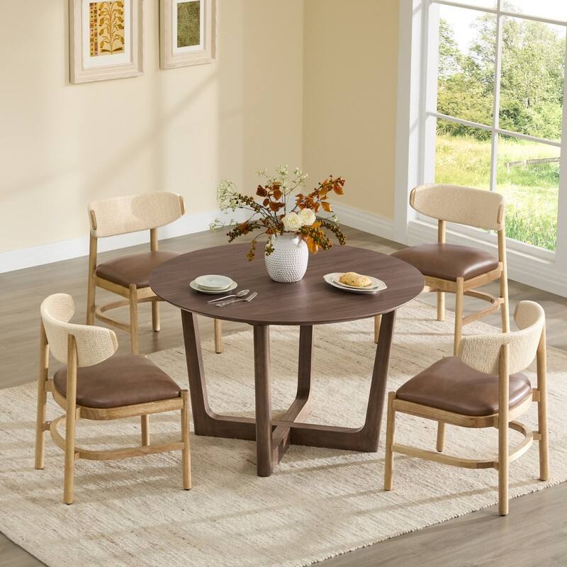 Spruce & Spring Modern Dining Chair with Handwoven Rope Back