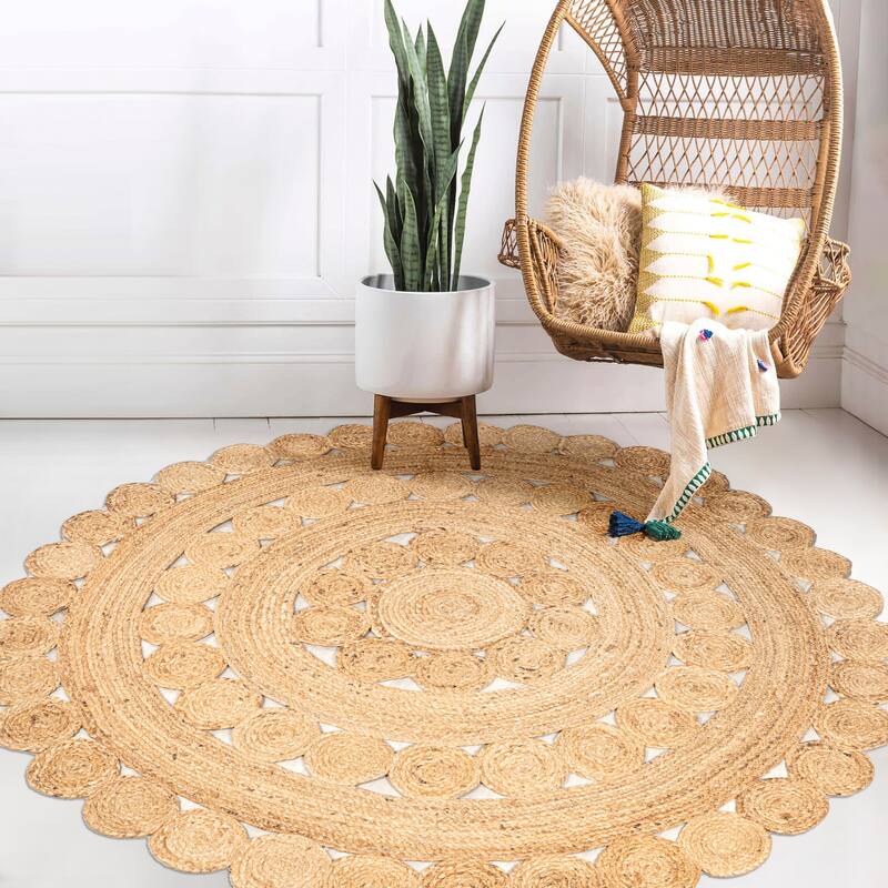 JONATHAN Y Oceana Two-Tone Jute Hippy Circle Area Rug