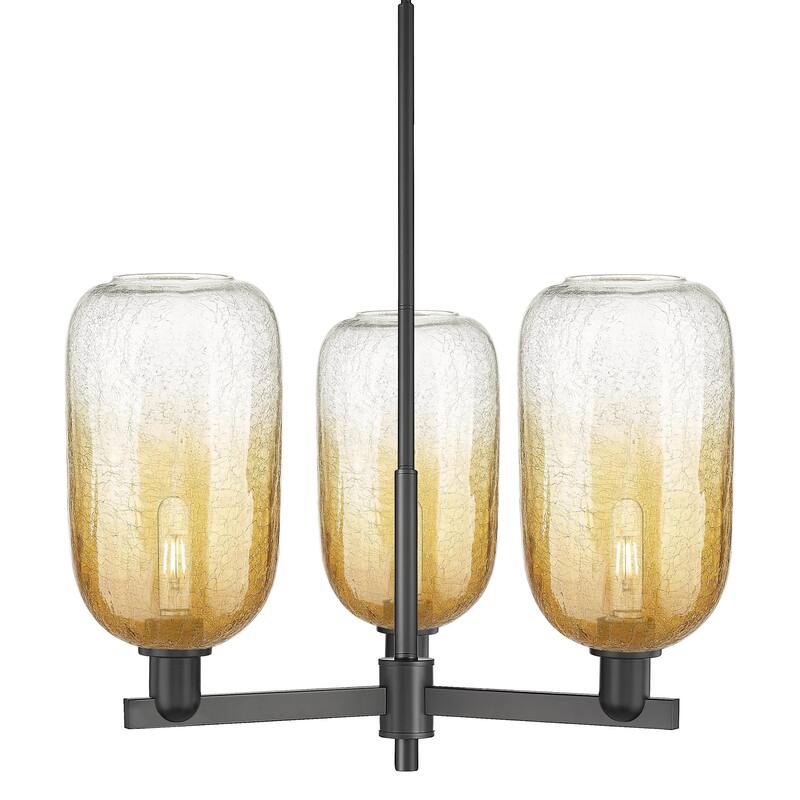 Innovations Lighting 716-3CR-17-18 Brookhaven Cloche Chandelier - Matte Black / Amber