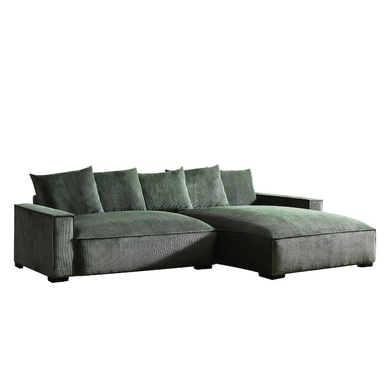 Transitional Luxe Upholstered Living Room Sectional 106.7 inch