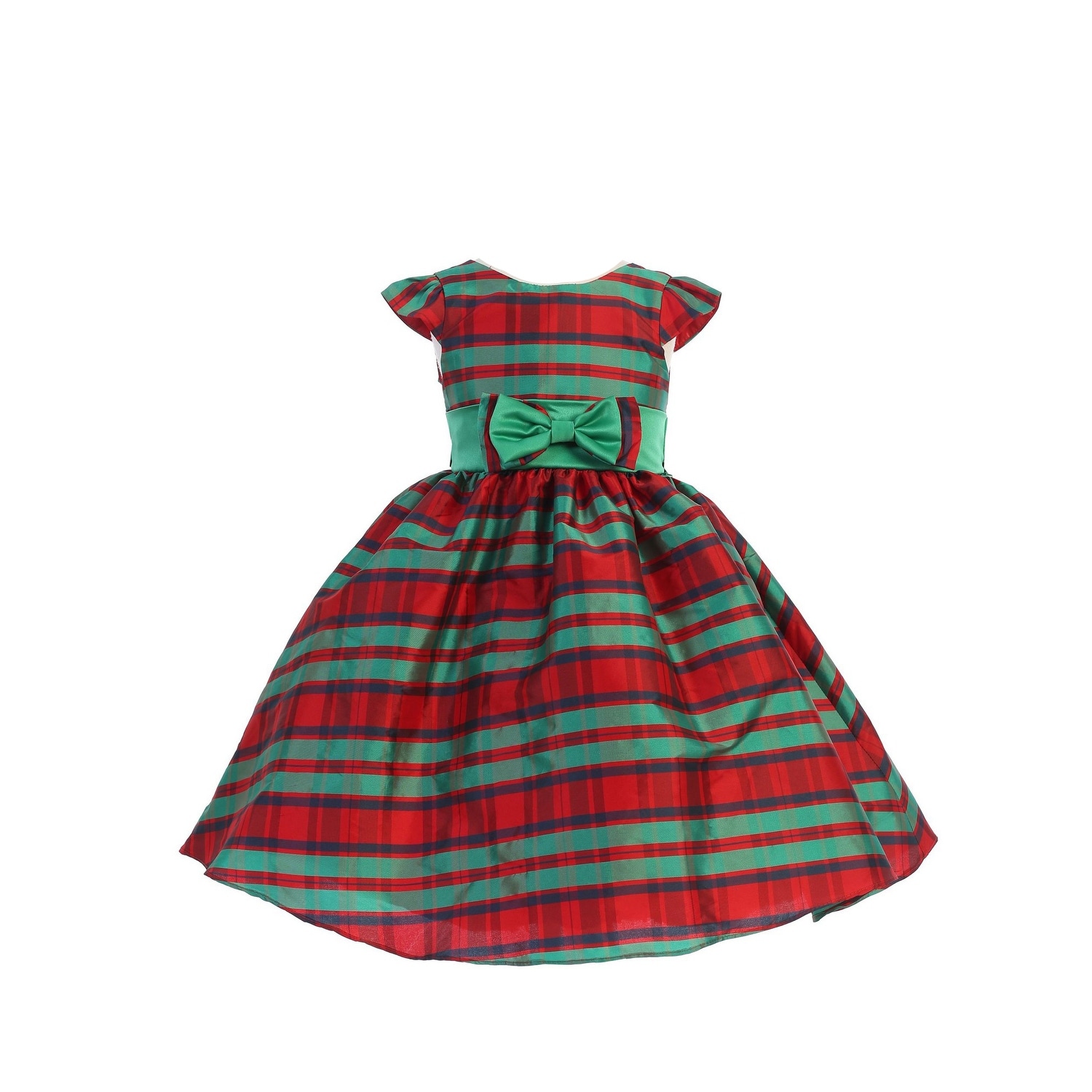 Ellie Kids Big Girls Black Dull Satin Rhinestone Sash Christmas Dress 8-14