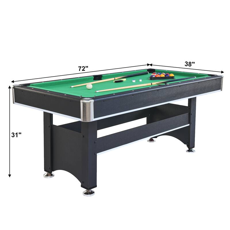 6 FT Pool Table with Table Tennis Top