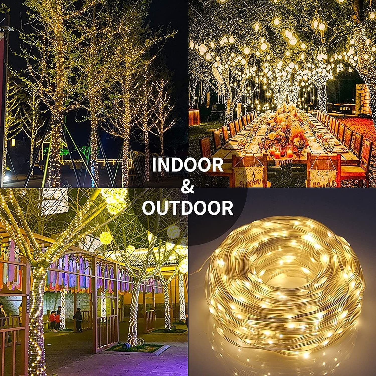 2pcs Pack of 66ft 200 LED Christmas String Lights Indoor Outdoor