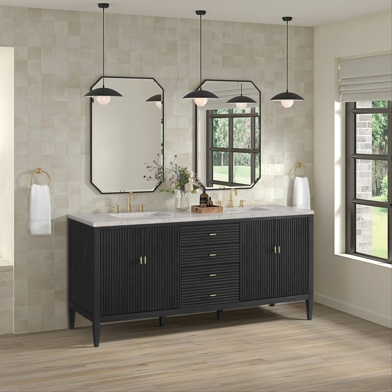 James Martin Vanities 485-V72-3EJP Myrrin 72" Double Basin Wood Vanity