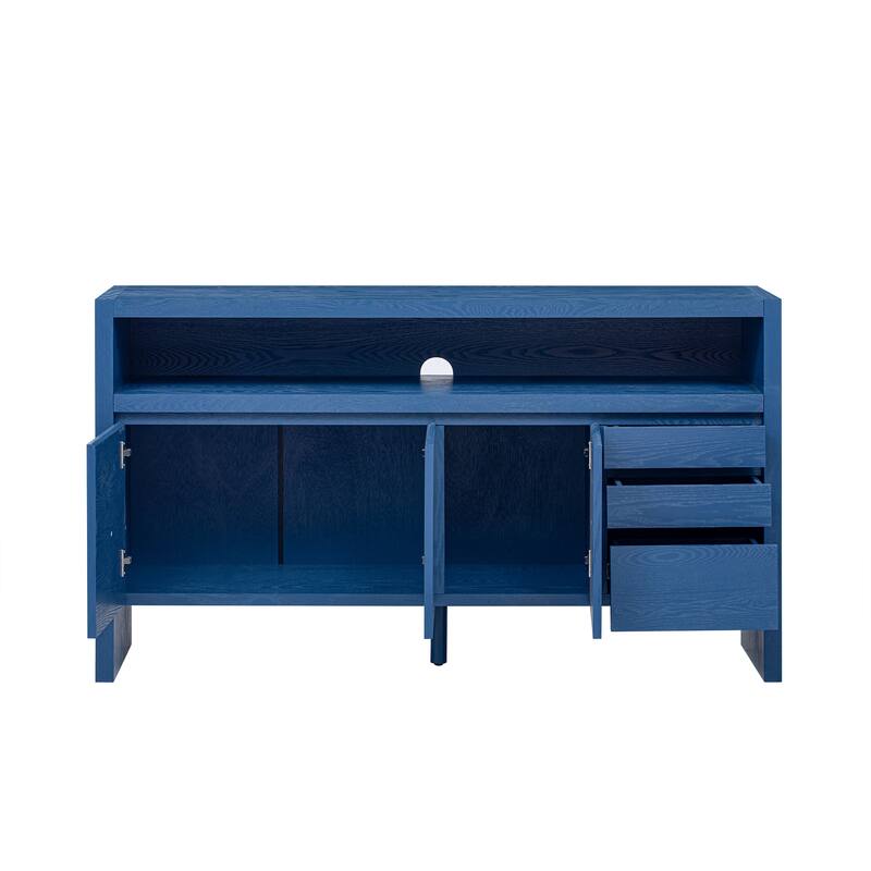 60 Inch Modern Solid Ash Veneer Sideboard with 3 Drawers