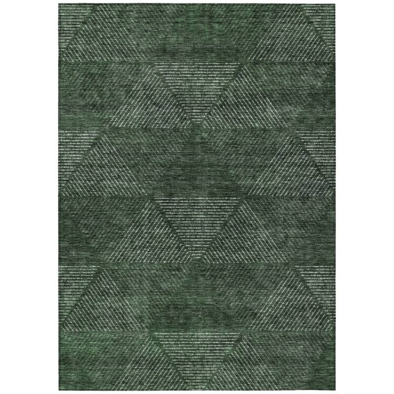 Machine Washable Indoor/ Outdoor Chantille Contemporary Prism Rug