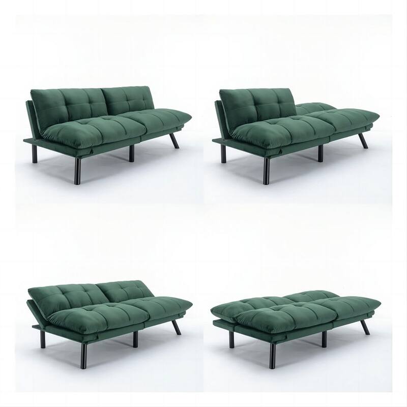 Modern Upholstered 2-Seater Sofa Bed with Adjustable Backrest and Armrests - 70:l