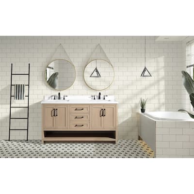 Ari Bath, Venice 60" Bathroom Vanity, Oak Gray