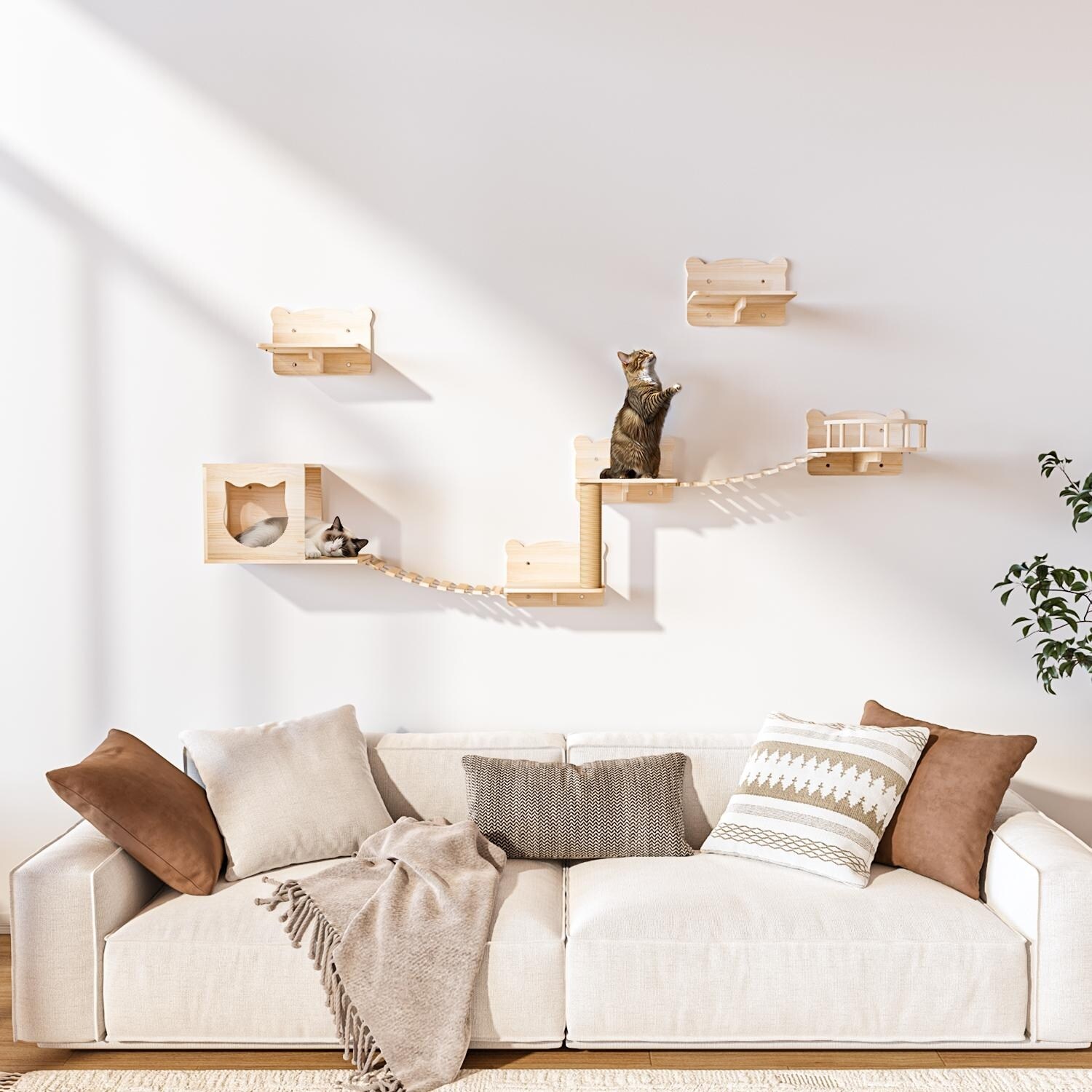 置物 maocat Amazon.com : NUNU LAB Wall Mounted Cat Furniture Set - 6 Pcs