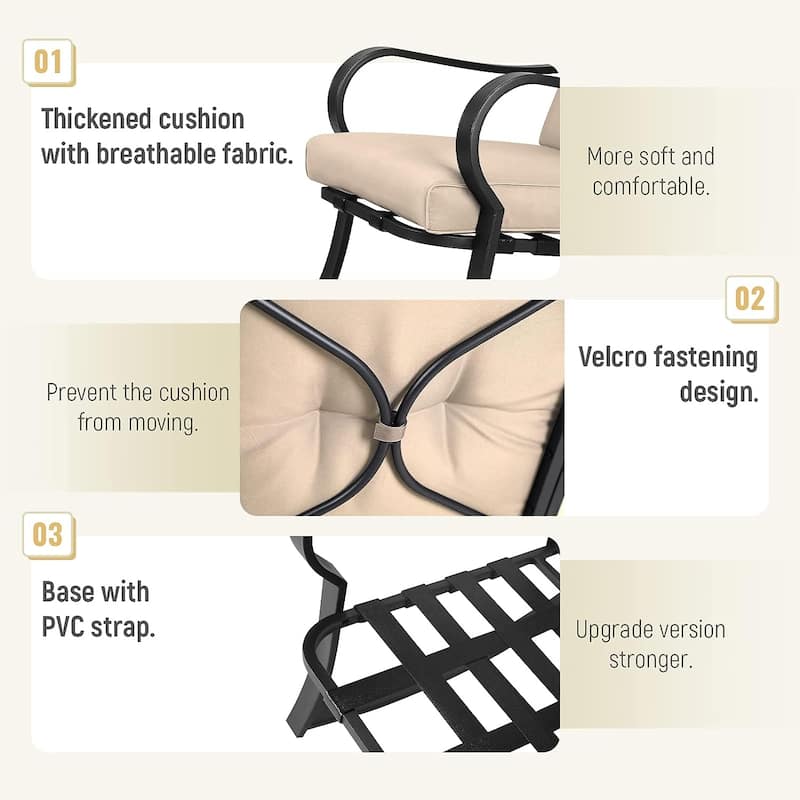 3-piece Rocking Chair Patio Bistro Set with Side Table