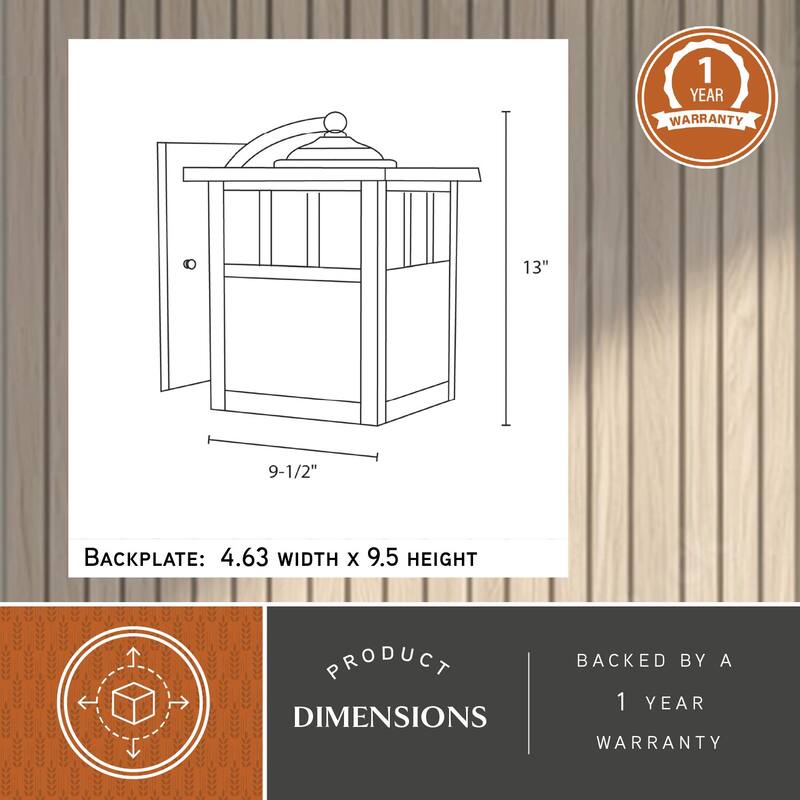 Mission Stainless Steel 1 Light Rectangle Outdoor Wall Lantern White Glass - 9.5-in W x 13-in H x 11.5-in D