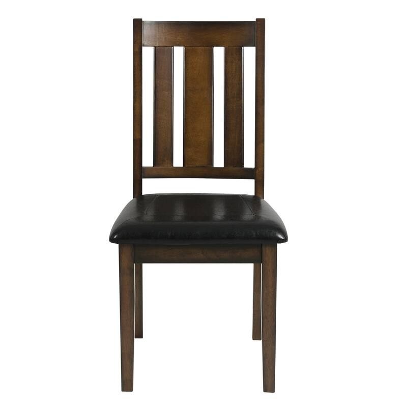 5 Piece Dining Table and Chair Set, Wooden Kitchen Funiture Set with Rectangular Table and Faux Leather Upholstered Chairs