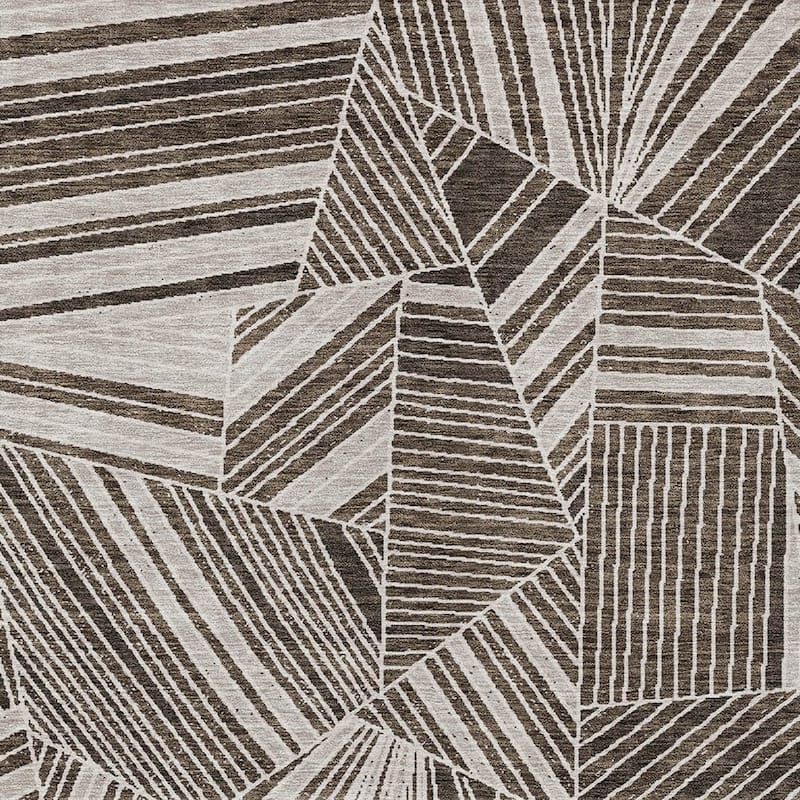 HomeRoots Geometric Transitional Rectangle Outdoor Rug
