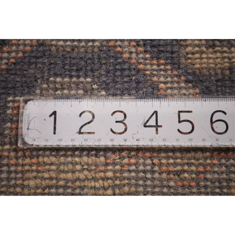 Blue Oushak Vegetable Dye Runner Rug Hand-Knotted Wool Carpet - 2'7" x 7'10"