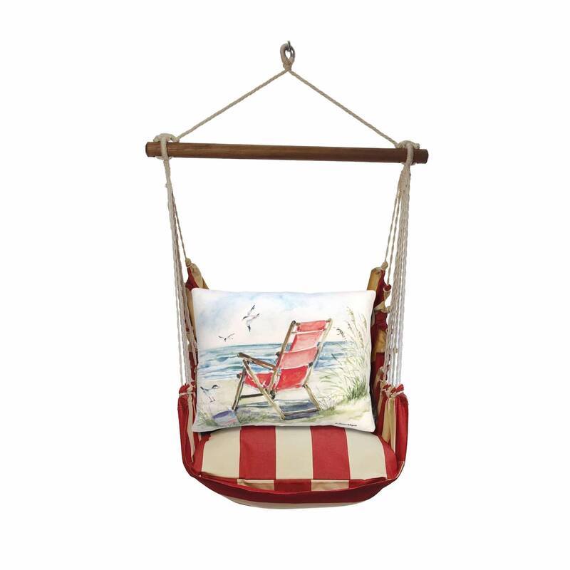 Magnolia Casual Swing Set 4 piece - Americana Stripe w/ Red Beach Chair
