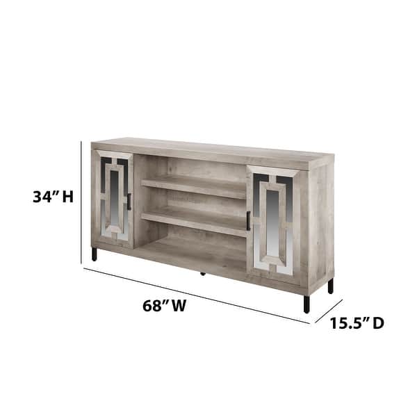 68" TV Stand with Mirrored Doors