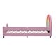 preview thumbnail 8 of 6, Rainbow Headboard Upholstered Twin Size Daybed, Low-to-Ground Design Cute Style Kids Platform Princess Bed Frame