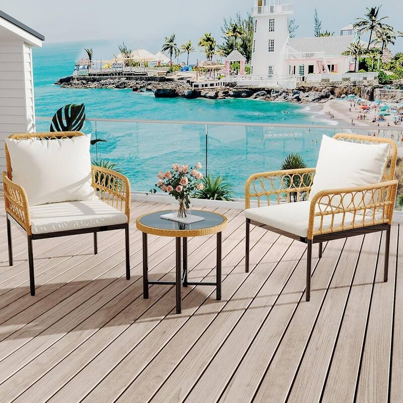 Outdoor Patio Chairs Set for Balcony, Backyard, Deck