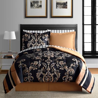 Lanwood Home Sabrina Reversible 6-Piece Bed-in-A-Bag Comforter Set