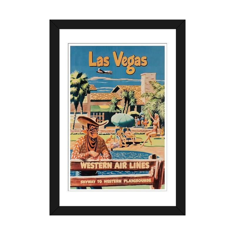 iCanvas "Las Vegas - Western Airlines, Skyway To Western Playgrounds" by Unknown Artist