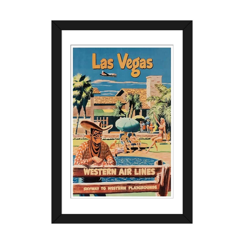 iCanvas "Las Vegas - Western Airlines, Skyway To Western Playgrounds" by Unknown Artist