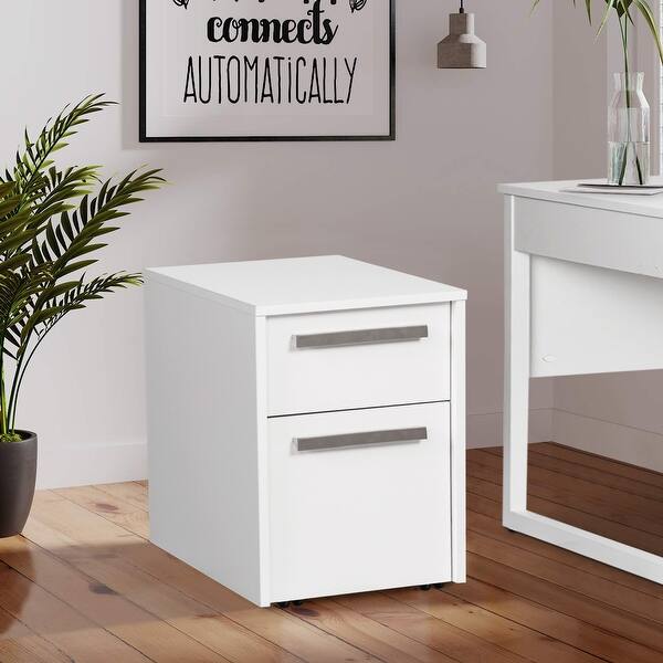 Alaska White Wood Grain 2 Drawer Mobile File Cabinet Overstock 32006454