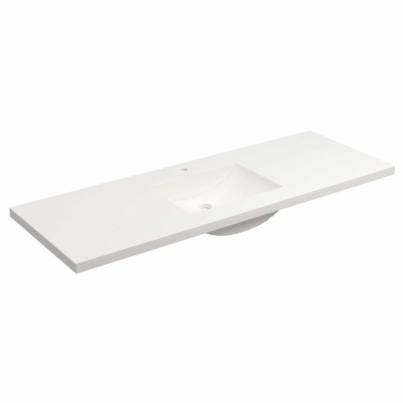 Palomar 60-inch NativeStone Bathroom Sink - Pearl - Single Faucet Hole - 60.5"